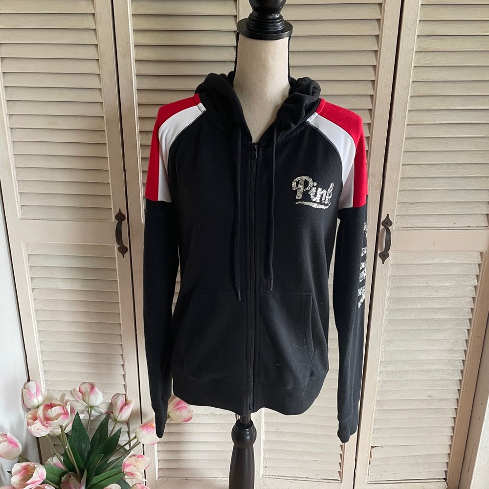 Pink by Victoria’s Secret Red Black Logo Jacket